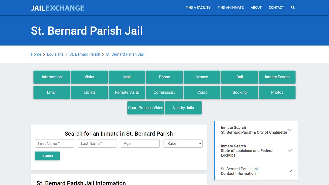 St. Bernard Parish Jail Roster Lookup, LA, Inmate Search